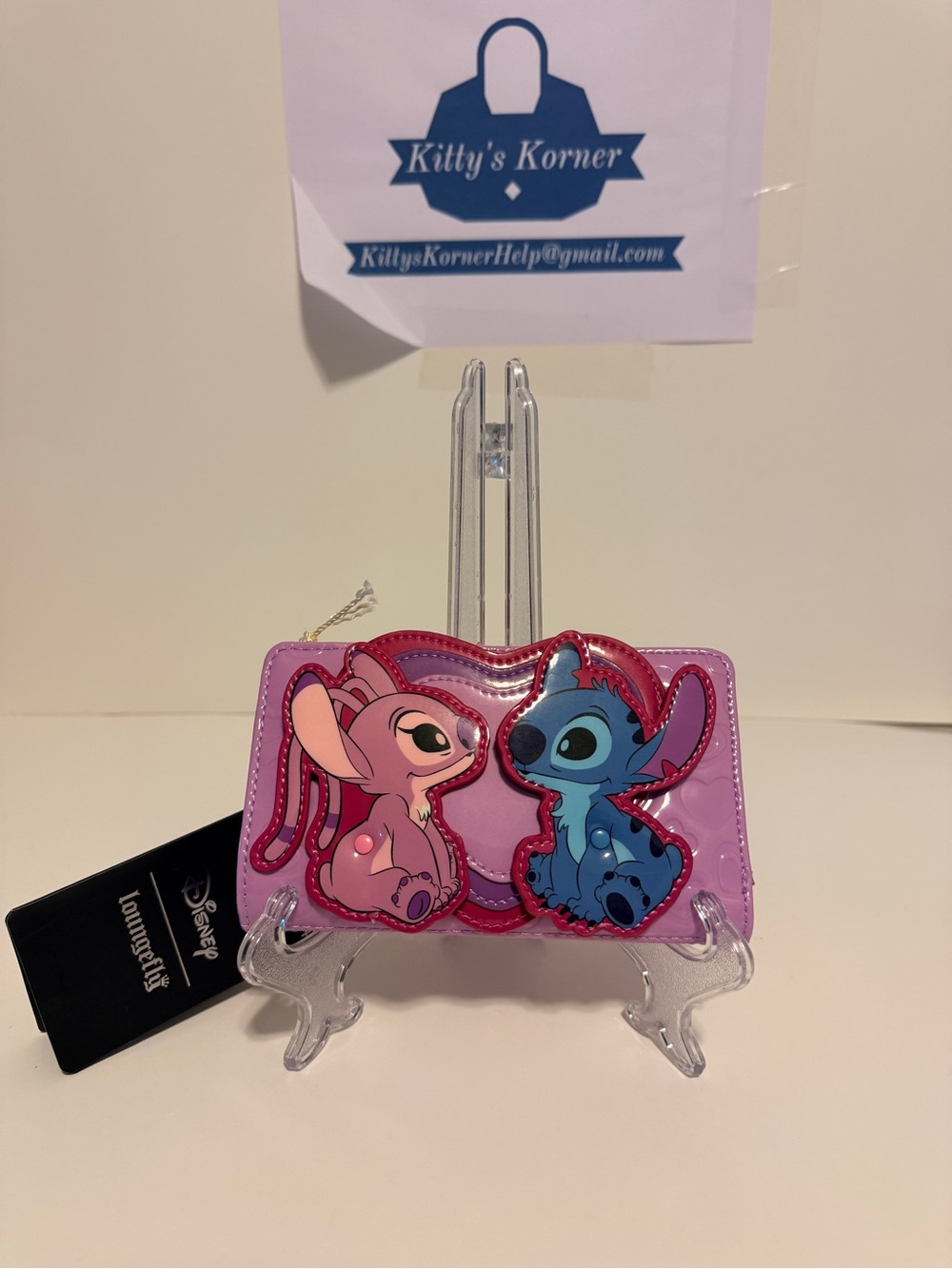 NWT Disney’s Loungefly Pink & Blue Lilo & Stitch Wallet